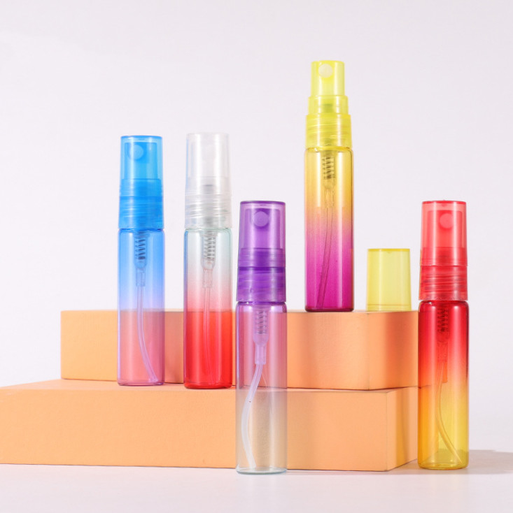 Colorful 5ml Perfume Spray Bottle Portable Plastic Hot Stamping