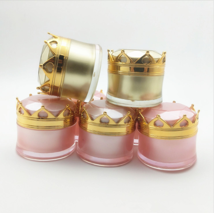 Crown Cosmetics Cream Empty Jars With Gold Lids 5g 10g 15g